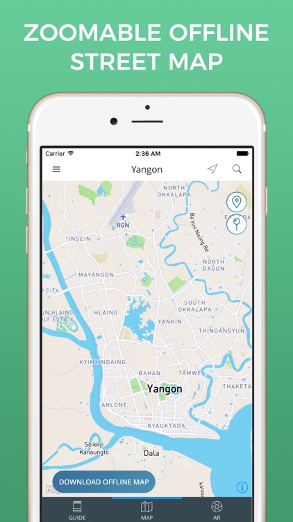 Yangon Travel Guide with Offline Street Map