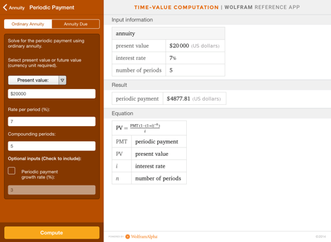 Wolfram Time-Value Computation Reference App - náhled