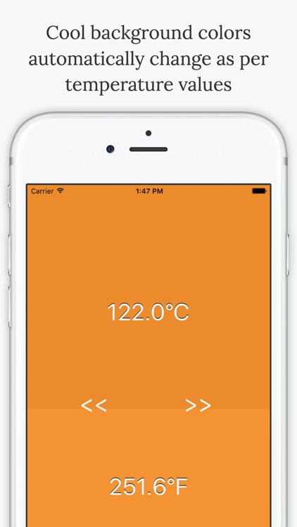 Unit converter for temperature: without typing