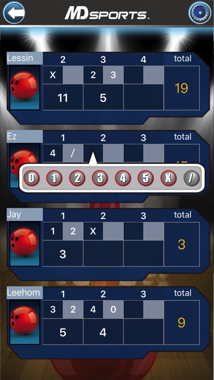 MD Sports Bowling Scorecard