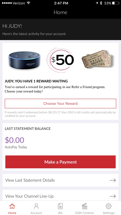 MyDISH Account
