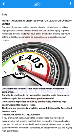 Accredited Investor Leads List