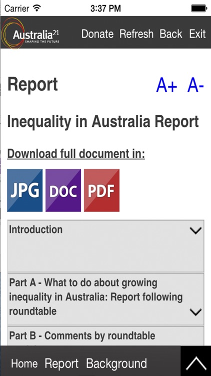 Australia21 Inequality App