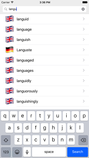 English-German dictionary, Nifty Words