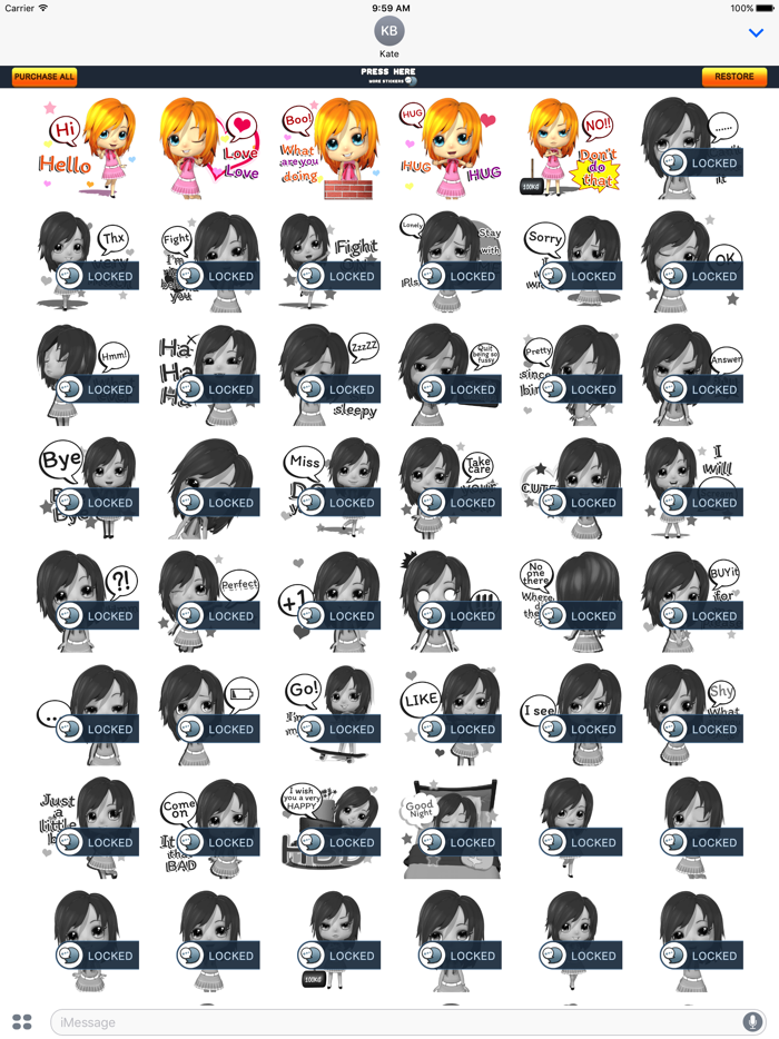 CrazyBell1 Eng Stickers for iMessage