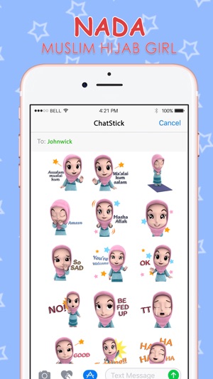 Nada1 Muslim hijab Eng Stickers for iMessage(圖1)-速報App