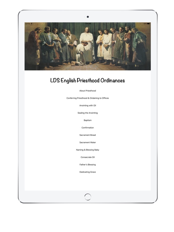 LDS English Priesthood Ordinances iPAD Version