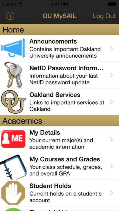 How to cancel & delete OU MySAIL - Oakland University from iphone & ipad 1