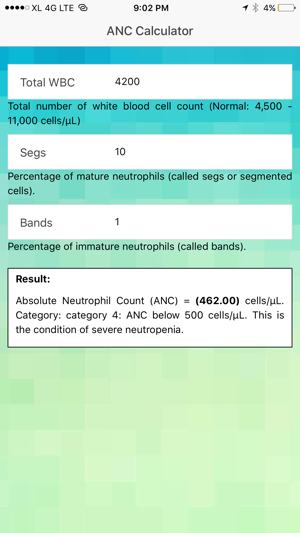 ANC Calculator - Absolute Neutrophil Cou