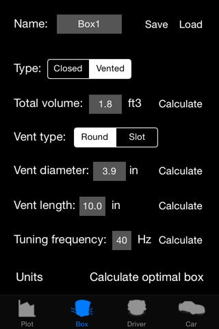 Woofer Box Calculator screenshot 2
