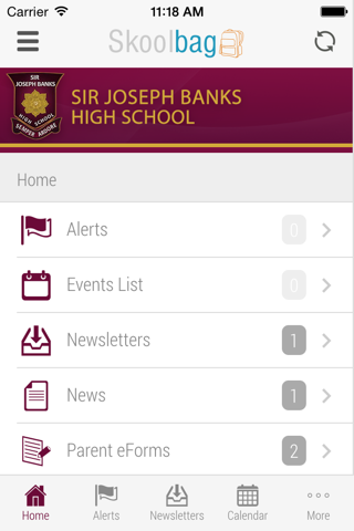 Sir Joseph Banks High School - Skoolbag - náhled