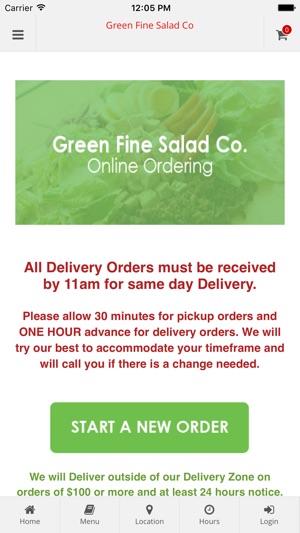 Green Fine Salad App Ordering