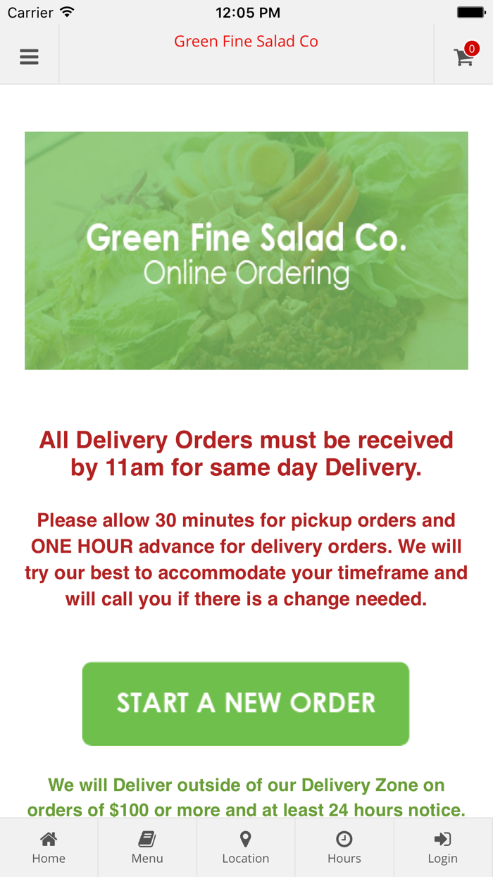 Green Fine Salad App Ordering