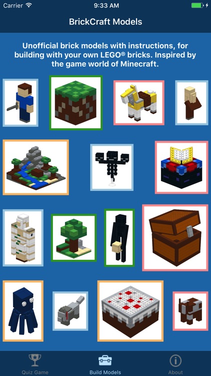 BrickCraft - Models and Quiz