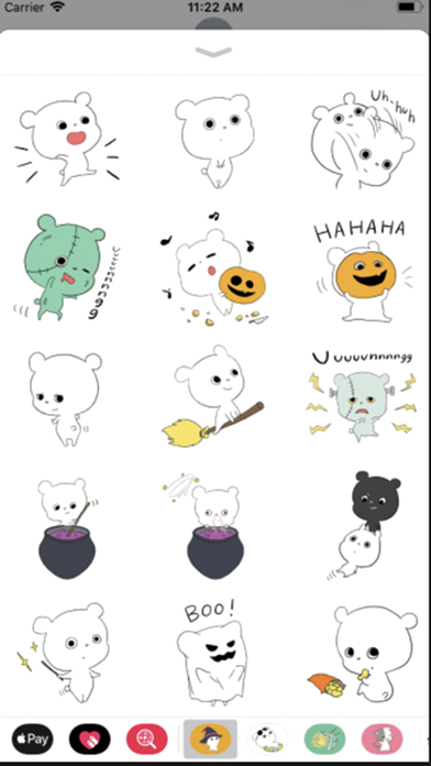 Halloween white bears stickers screenshot 2