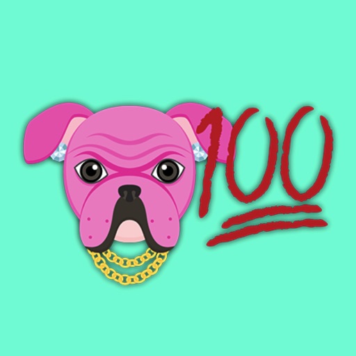 Blinged Out Pink Bulldog Icon