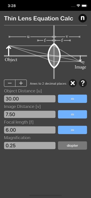 Thin Lens Equation Calc(圖2)-速報App