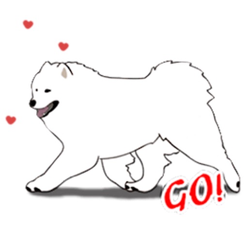 Samoyed Dog Smileymoji Sticker icon