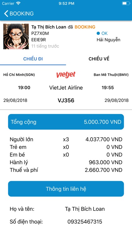 Đại lý Booking App