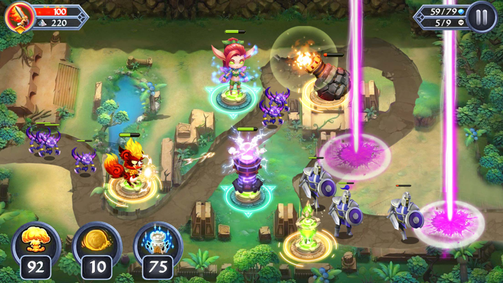 塔防 - 部落野蛮人塔防游戏 screenshot 1