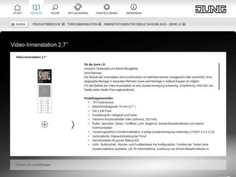 JUNG Catalogue screenshot 2