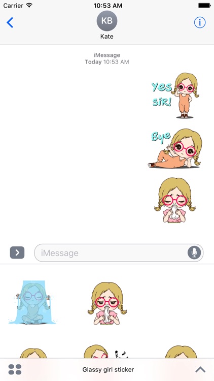Glassy girl sticker
