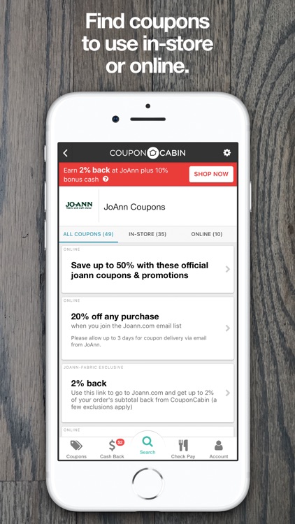 CouponCabin: Cash Back & Deals