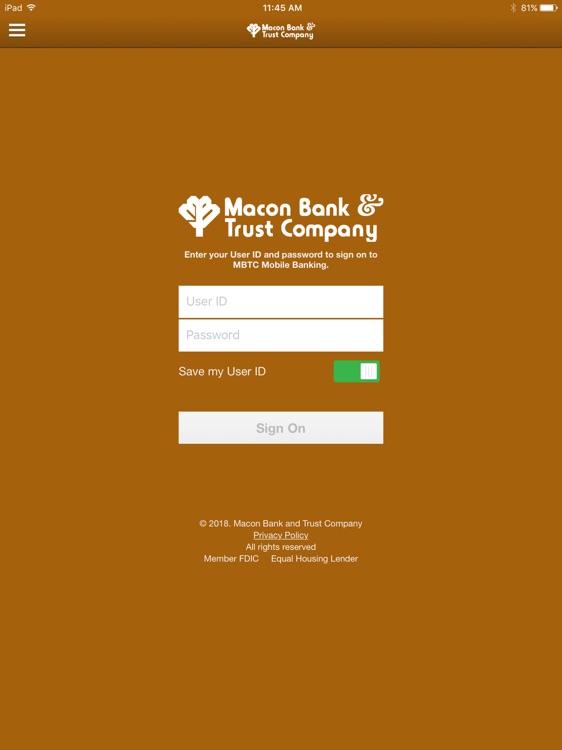 MBTC Mobile Banking for iPad