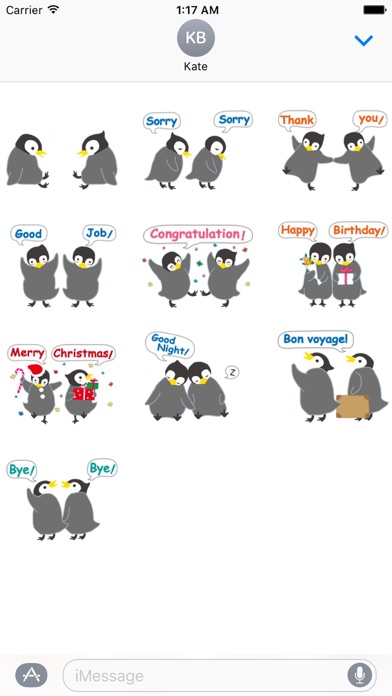 Adorable Twin Penguins Sticker screenshot 3
