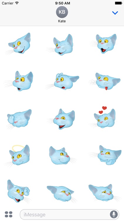 Blue Cat emoji screenshot-4