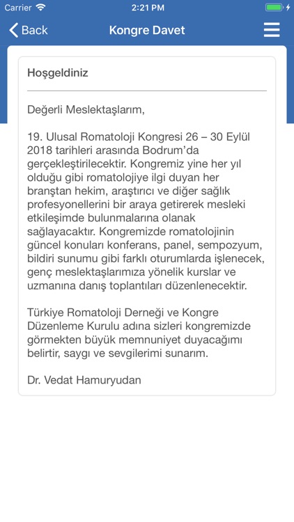 19. Ulusal Romatoloji Kongresi