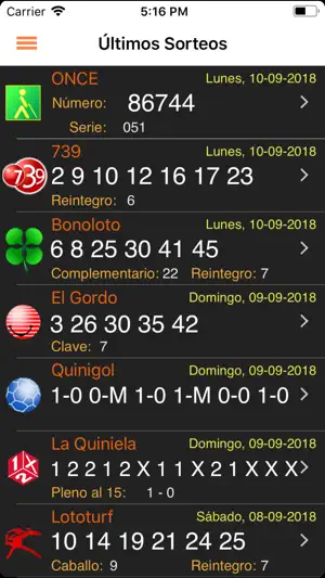 Screenshot 1 iLoterias  - Loterias y Once iphone
