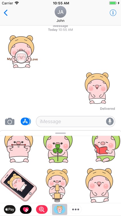 Pinky Pig Animated Stickers 2