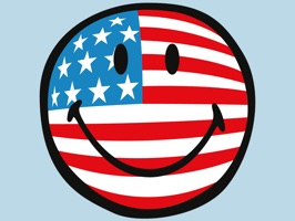Free pack of 32 Smiley American Flag stickers from SmileyWorld