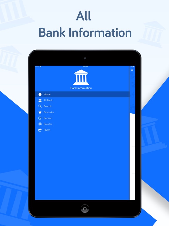 iPad Image of All Bank Information
