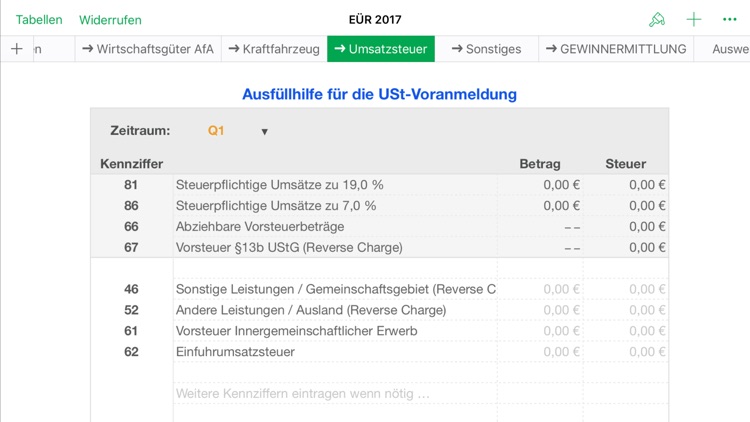 EÜR 2017 für Numbers screenshot-3