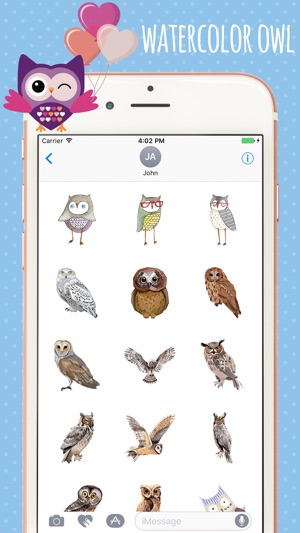 Watercolor Owl Stickers Pack(圖4)-速報App