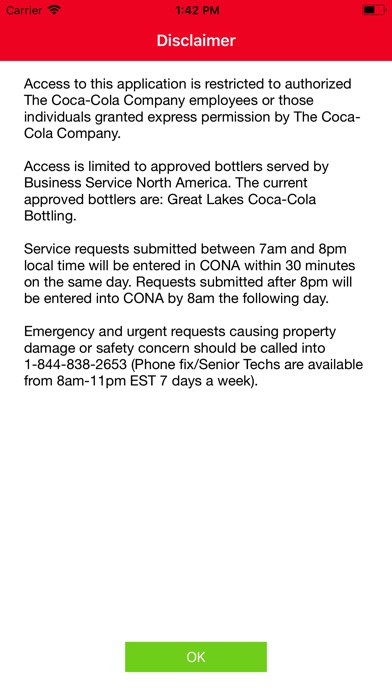 Coke Notify Service Request screenshot 2