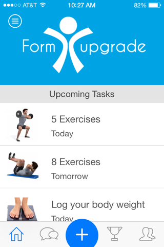 Formupgrade fitness app - náhled