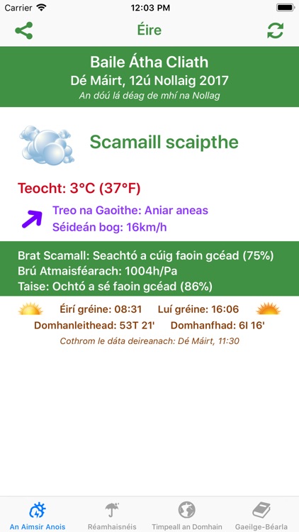 Aimsir - The Weather in Irish screenshot-0