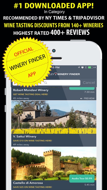 Napa Valley Winery Finder REAL screenshot-0