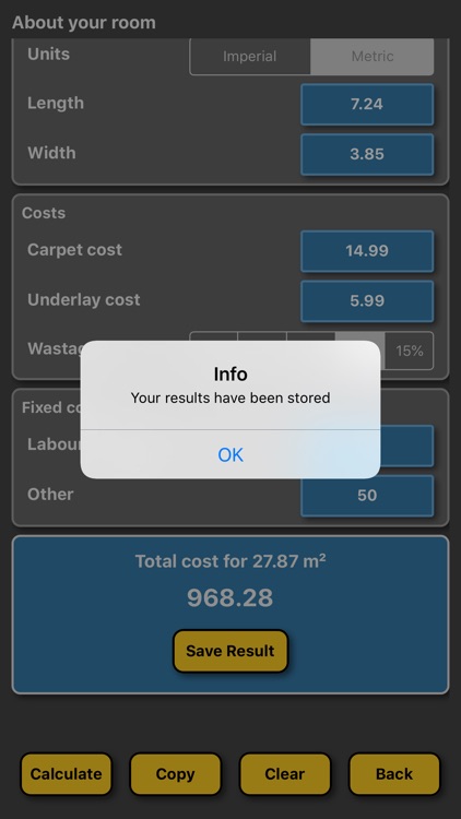 Carpet calculator / estimator screenshot-3