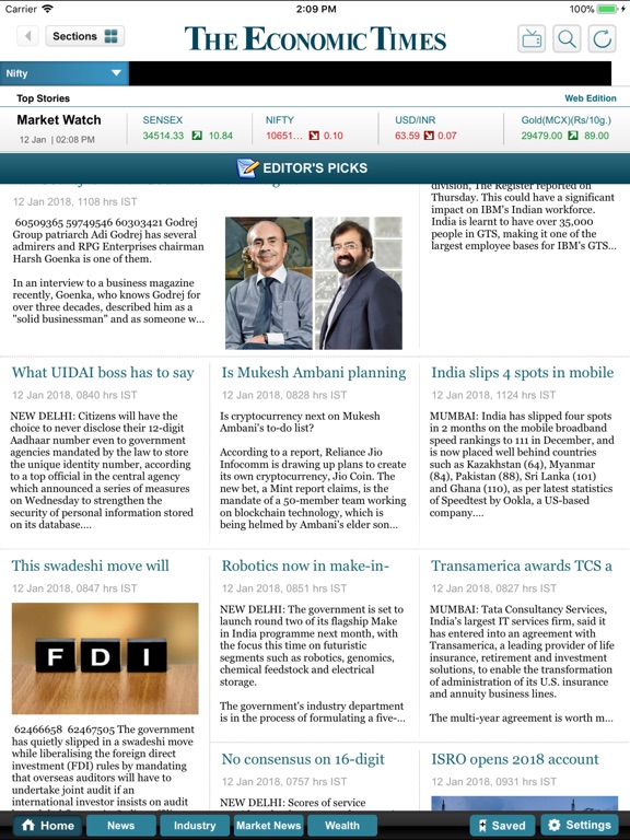 【图】The Economic Times for iPad(截图2)