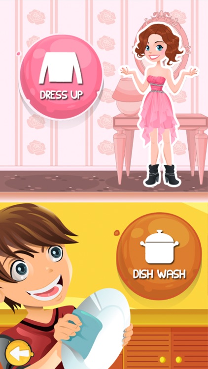 Girl Dress up & Dishwashing