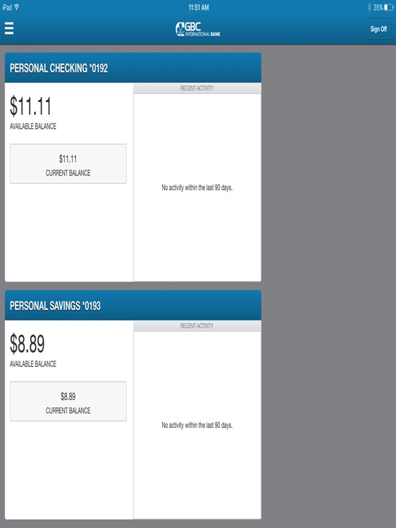 GBC Int’l Bank for iPad
