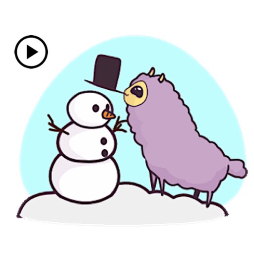 Animated Cute Llama in Winter icon