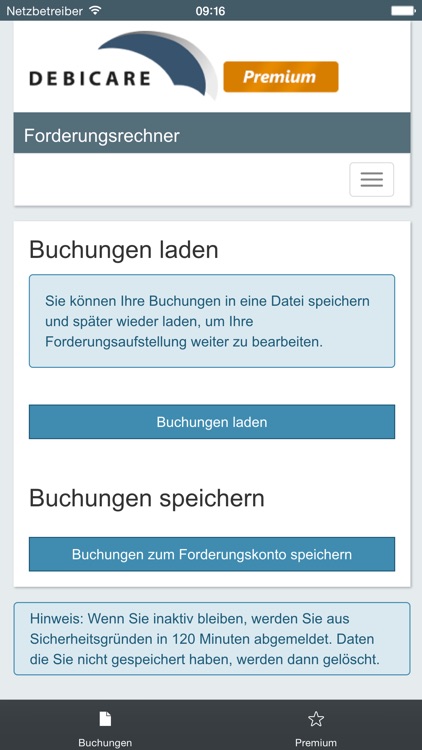 DEBICARE Forderungsrechner screenshot-3