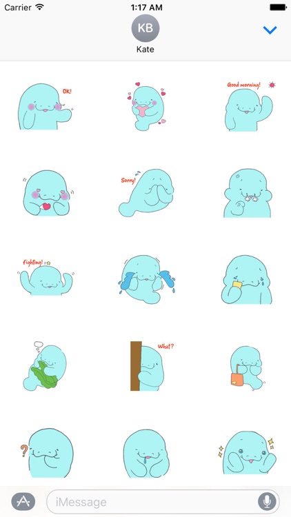 Shy Manatee Emoji Sticker