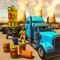 Drive the nuclear waste dump truck transport crane in the offroad simulator game