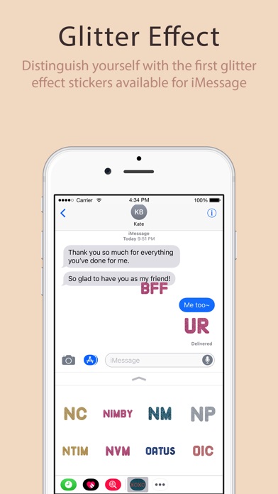 Glitter Text Message Stickers screenshot 2